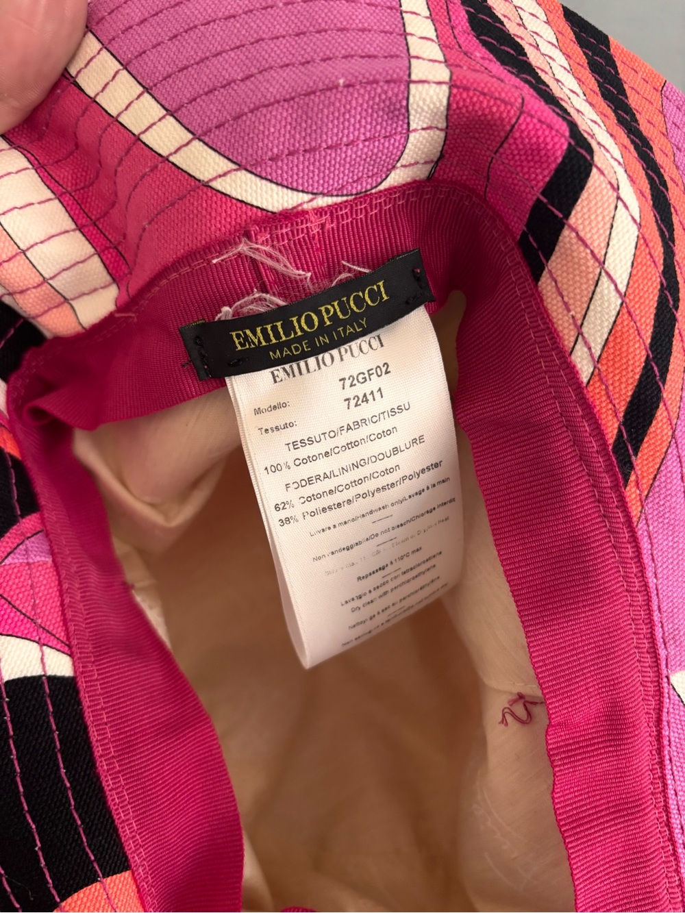 Emilio Pucci Pink Multi Swirl Bucket Hat - Picture 2 of 2